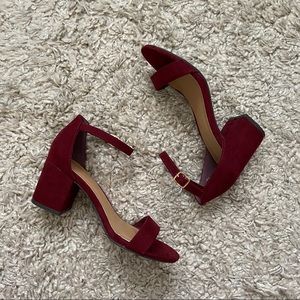 Bamboo Burgundy Sandal Heels